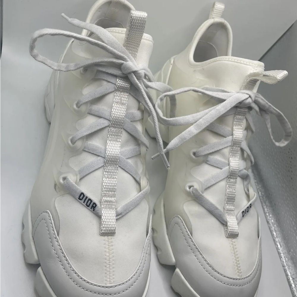 Dior D-Connect Lace Up Sneakers White Sz 38.5 8.5 - Picture 4 of 10